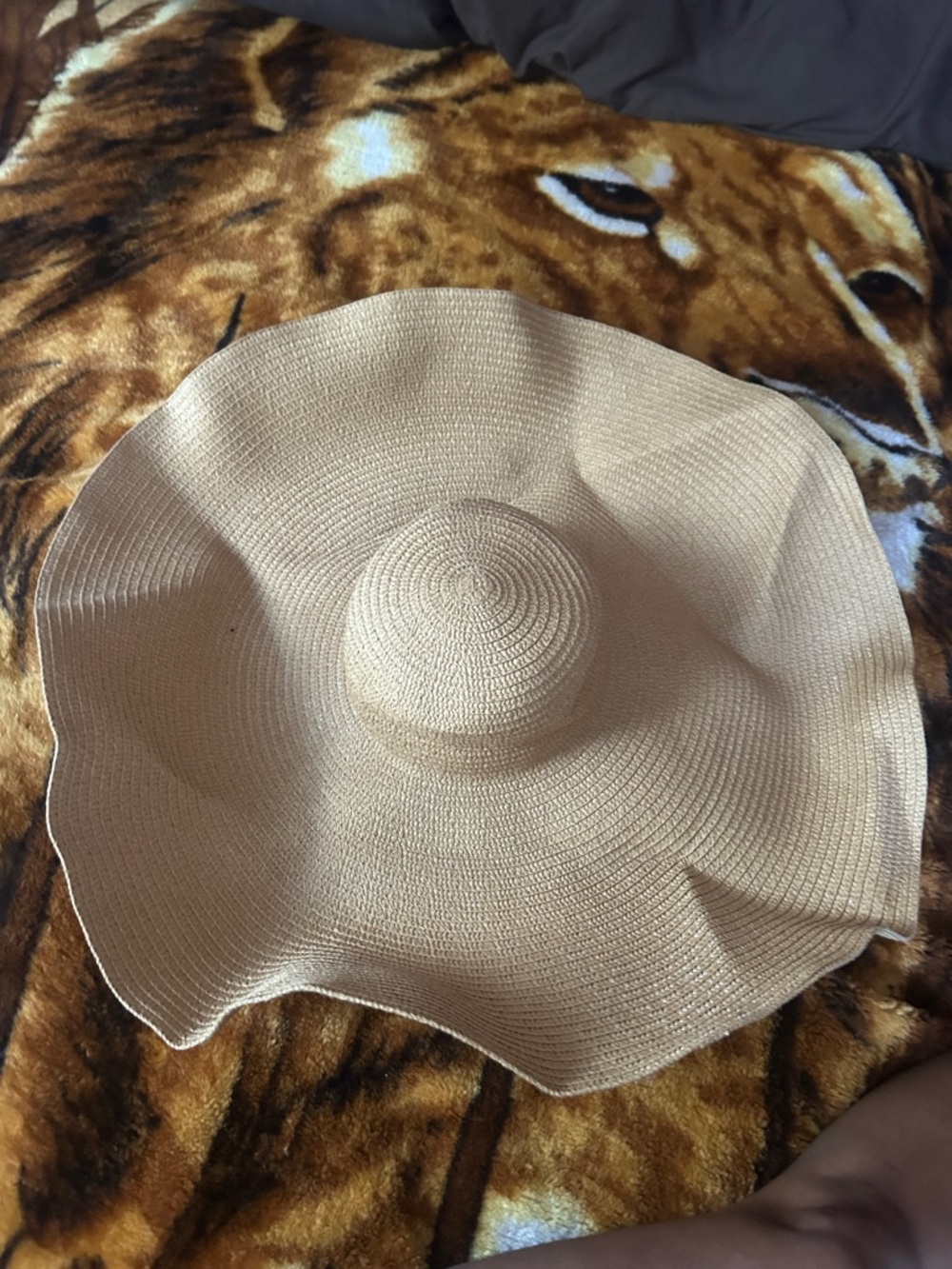 Oversized Wide Brim Sun beach Hat - Beige Straw Style